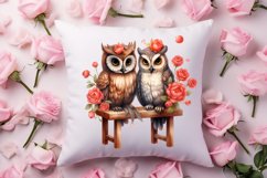 Couple Owl Valentines Day Clipart, Couple Owl Clipart Product Image 4