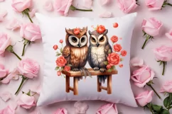 Couple Owl Valentines Day Clipart, Couple Owl Clipart Product Image 4
