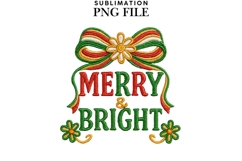 Merry and bright png design for T-shirts Product Image 1