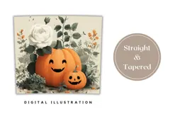 Halloween Pumpkin Tumbler Wrap, Fall Tumbler Template Product Image 4