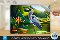 Heron Cutting Board Sublimation Design Product Image 1