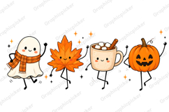 Fall Halloween Pumpkin Ghost Friends PNG, Halloween Ghost Product Image 5