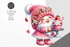 Gnome clipart, Dessert clipart, Watercolor clipart Product Image 1