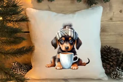 Christmas Dog And Coffee Clipart, Christmas Clipart Product Image 4
