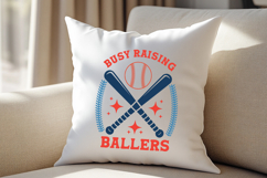 Busy Raising Ballers Baseball Mom SVG T-Shirt Design Product Image 4
