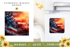 4th of July Magnet, American Flag Magnet Sublimation Product Image 1