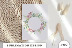 Watercolor flowers wreath PNG Product Image 4