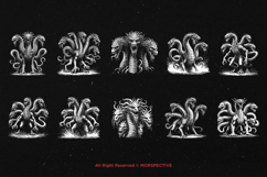 10 Bundle Dark Art Hydra Head Dragon Snakes Monster Mystical Product Image 6