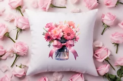 Valentine Flowers In Jar Clipart, Valentine Couplet Product Image 4
