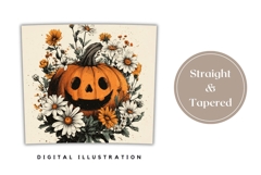 Floral Halloween Pumpkin Tumbler, Spooky Tumbler Template Product Image 4