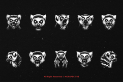 10 Bundle Dark Art Lemur Animal Primate Madagascar Monkey Product Image 6