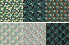 Teal Victorian Grunge Digital Paper,Dark Academia Damask Product Image 4