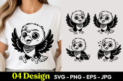 Cute Flying Owl SVG PNG Product Image 1