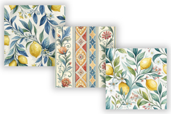 Italian Vibes Watercolor Seamless Pattern, Mediterranean Product Image 4