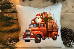 Christmas Truck Sublimation Clipart, Christmas Truck Clipart Product Image 4