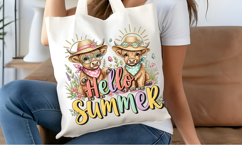 Hello Summer Highland Cow PNG, Summer Sublimation Design Product Image 4