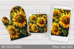 Sunflowers Oven Mitt Design. Sunflowers Square Pot Holder Product Image 1