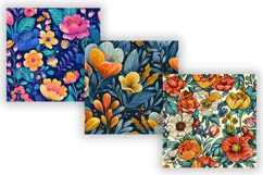 Vintage Floral Fantasy Watercolor Seamless Pattern Set Product Image 3