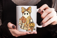 Retro Groovy Ghost Png, Halloween Ghost Png, Boho Ghost Png. Product Image 4