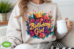 Birthday Girl PNG Floral Birthday PNG Product Image 4