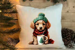 Christmas Dog And Coffee Clipart, Christmas Clipart Product Image 4