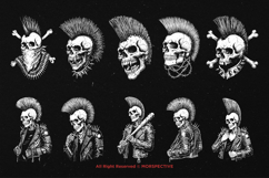10 Bundle Dark Art Punk Rock Skull Mohawk Rebel Music Anarch Product Image 6