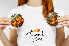 Stained Glass Pumpkins Car Coaster Design, Fall Sublimation Product Image 4