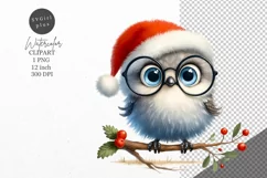 Christmas clipart, Bird clipart, Winter sublimation Product Image 1