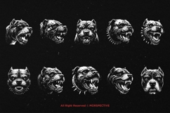 10 Bundle Dark Art Pitbull Dog Beast Fangs Angry Scary Product Image 6