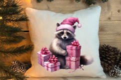 Cute Pink Christmas Animals Clipart Sublimation Product Image 4