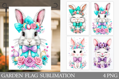 Spring Bunny Garden Flag. Spring Garden Flag Sublimation Product Image 1