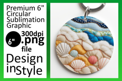 Whimsical Round Design for Car Coasters , Summer Beach Product Image 1