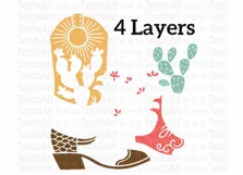 Cowboy boots cut file svg, png Cowgirl boot Cactus decor svg Product Image 3