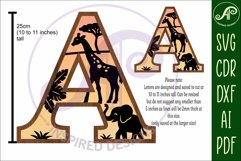 Safari animals Large G wall Letter 3 layer sign Product Image 4