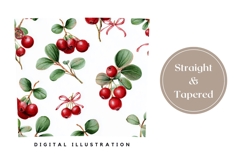 Watercolor Cowberry Tumbler Wrap, Berries Tumbler PNG Product Image 4