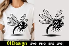 Cute Dragonfly Cartoon SVG PNG Product Image 1
