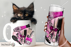 Pink Hairdresser PNG Glam Salon Tools Leopard Design Product Image 2
