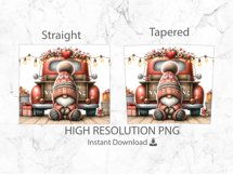 Valentine&#039;s Day Gnomes with Truck Tumbler Wrap 20oz PNG Product Image 4