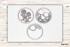 Flowers Stained Glass Door Sign | Door Hanger | SVG Product Image 3