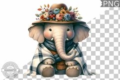 Floral Crown Elephant Sublimation - Clipart Bundle Product Image 5