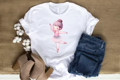 Cute Girl ballet watercolor illustration clipart Product Image 4