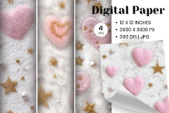 Heart Pattern Valentines Background Wallpaper Digital Paper Product Image 1