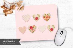 Floral Geometric Hearts Mouse Pad PNG Design Product Image 1