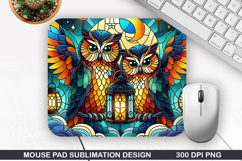 Halloween Owls Mouse Pad Sublimation,Halloween Mouse Pad PNG Product Image 1