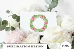Watercolor Tropical flowers wreath PNG Product Image 4