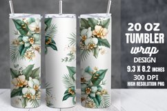 Greenery Floral Bouquets Skinny Tumbler Wrap Product Image 1