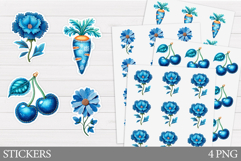 Denim Stickers Printable. Summer Stickers Design Product Image 1