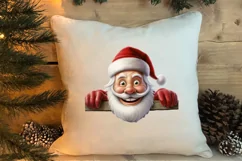 Christmas Santa Claus Peeking Clipart PNG Product Image 4