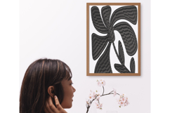 Modern Black Abstract Floral Embroidery Design Product Image 4