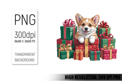 Cute Christmas Dog, Animal Sublimation Clipart PNG Product Image 1